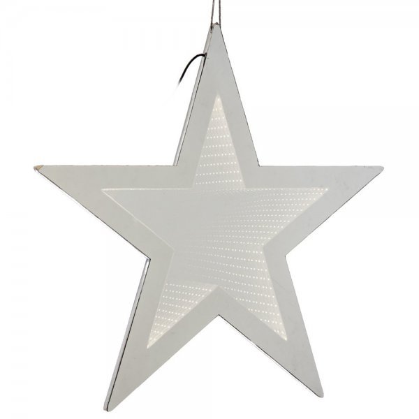 Χριστουγεννιάτικo Αστέρι Ασημί με 3D Φωτισμό LED (67cm)